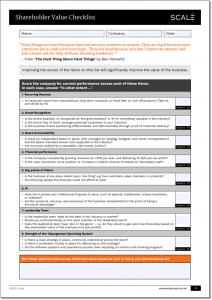 Scale shareholder value checklist