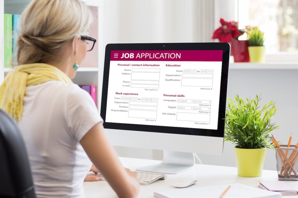 Applicants don’t hear back from more than half the jobs they apply for Job application form on computer