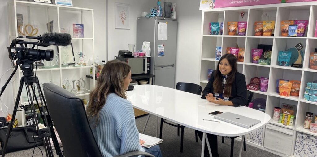 Allergy Campaigner And Entrepreneur Shares Her Airline Horror Stories In Documentary Julianne being interviewed by fellow allergy sufferer and producer Libby Evans