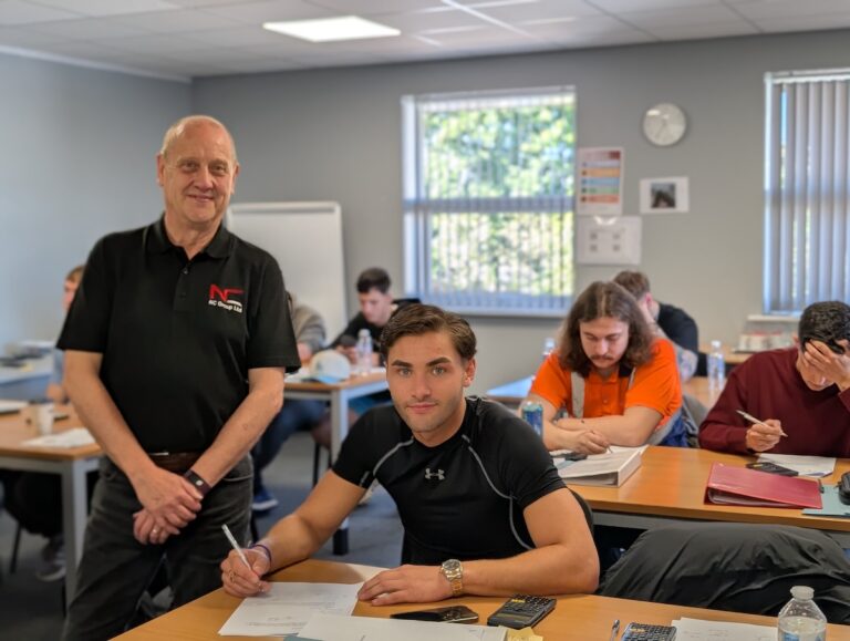 Brian Corker, Lead Practitioner, NC Group, with the September cohort of HNC in Engineering learners.