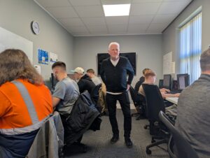 Steve Harrison, Lead Practitioner, NC Group, with the September cohort of HNC in Engineering learners.