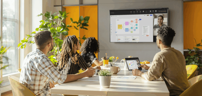 What makes work meaningful for employees? happy people in office