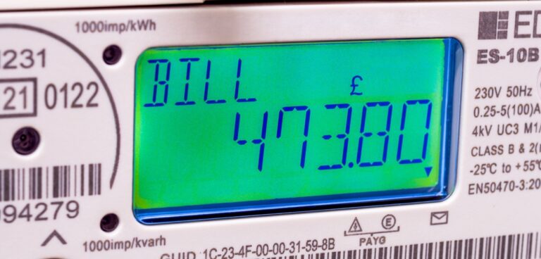 Electric meter showing high bill price