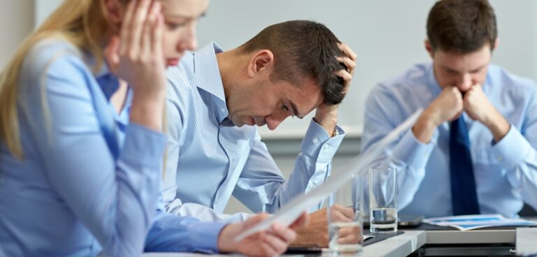 Business people having problem in office