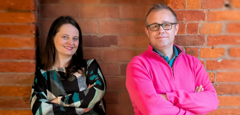 Matt Clutterham with business partner Jenny Jarvis.