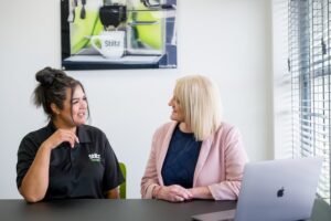 Lisa Osborne and Sarah Brearley from Stiltz's Talent Acquisition team