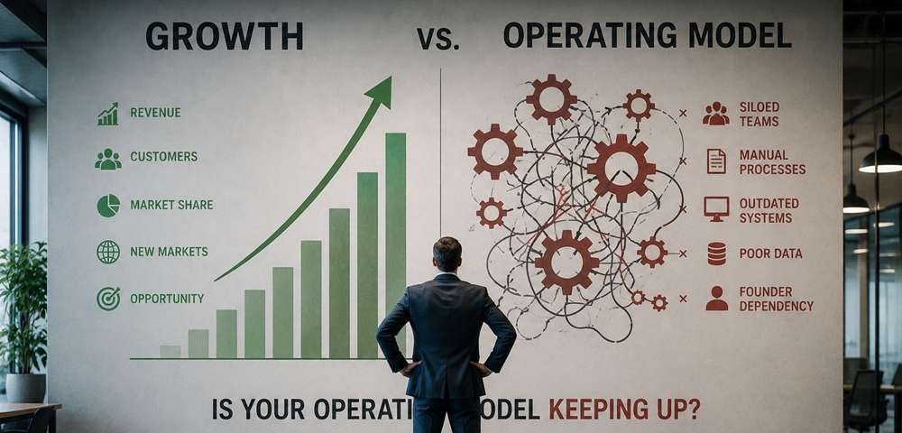 Your business is growing. Is your operating model keeping up? Growth vs Operating model